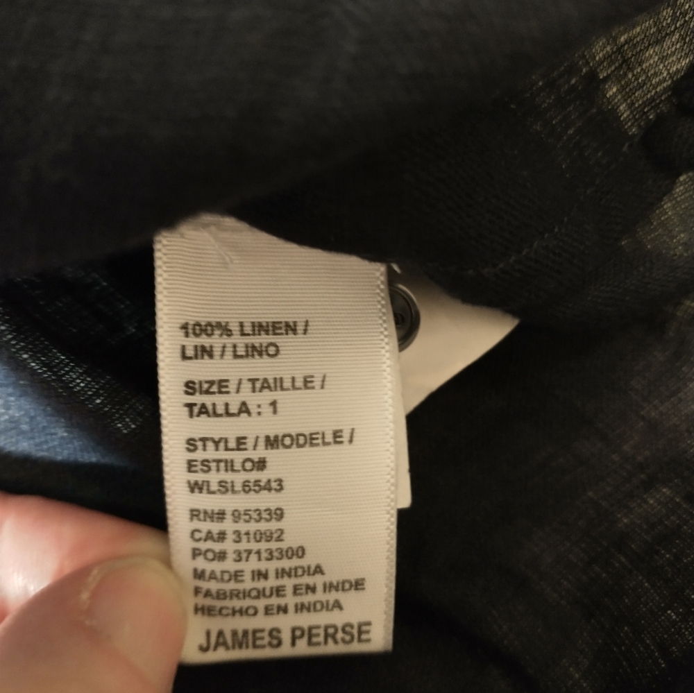 James Perse Navy Button-Up 100% Linen‎ Shirt Dress, Size 1, Tunic Length, Size S - Picture 12 of 13